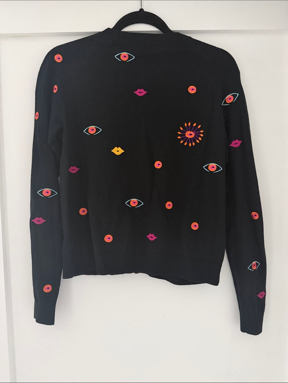 Paul Smith Black Embroidered Eye & Lip Cardigan - Picture 2 of 9